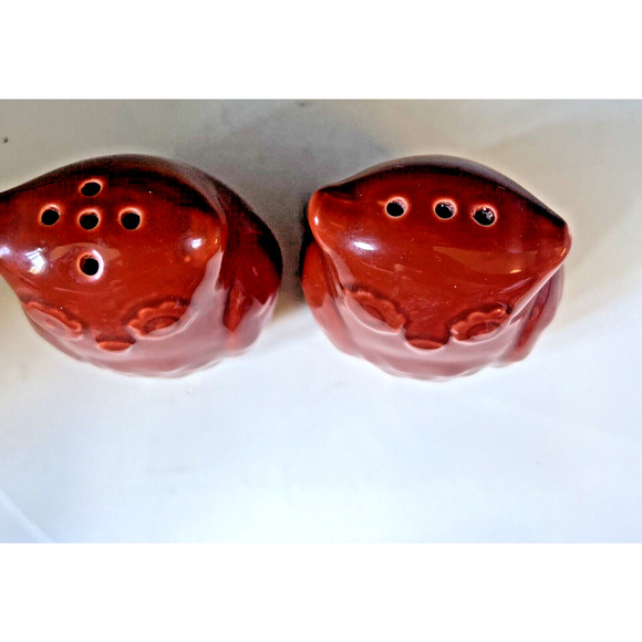 Owl Pair of Rust Brown Owl Salt & Pepper Shakers - Picture 2 of 8
